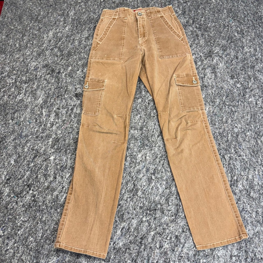 Dickies Womens Tan Brown Cargo Pants Corduroy Straight Leg Workwear Size 3/26
